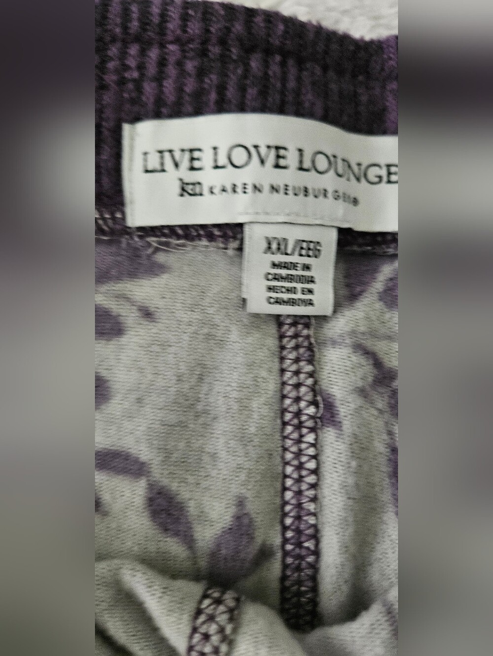 Live Love Lounge Pajama Set XXL Purple Floral Soft Cozy Knit Sleepwear set - Picture 6 of 6